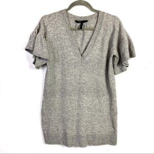 BCBGMaxAzria Flutter Sleeve Lambs Wool Sweater S